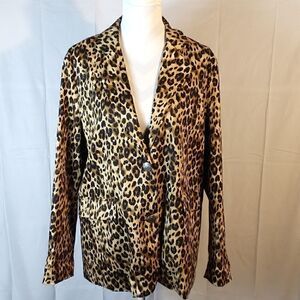 Lucky & Blessed Leopard Print Blazer